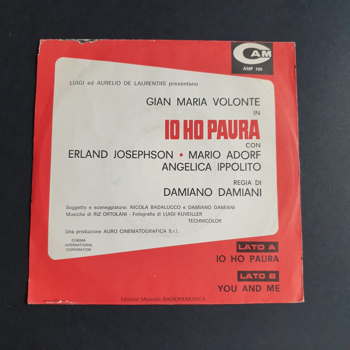 RIZ ORTOLANI - Io Ho Paura 7"