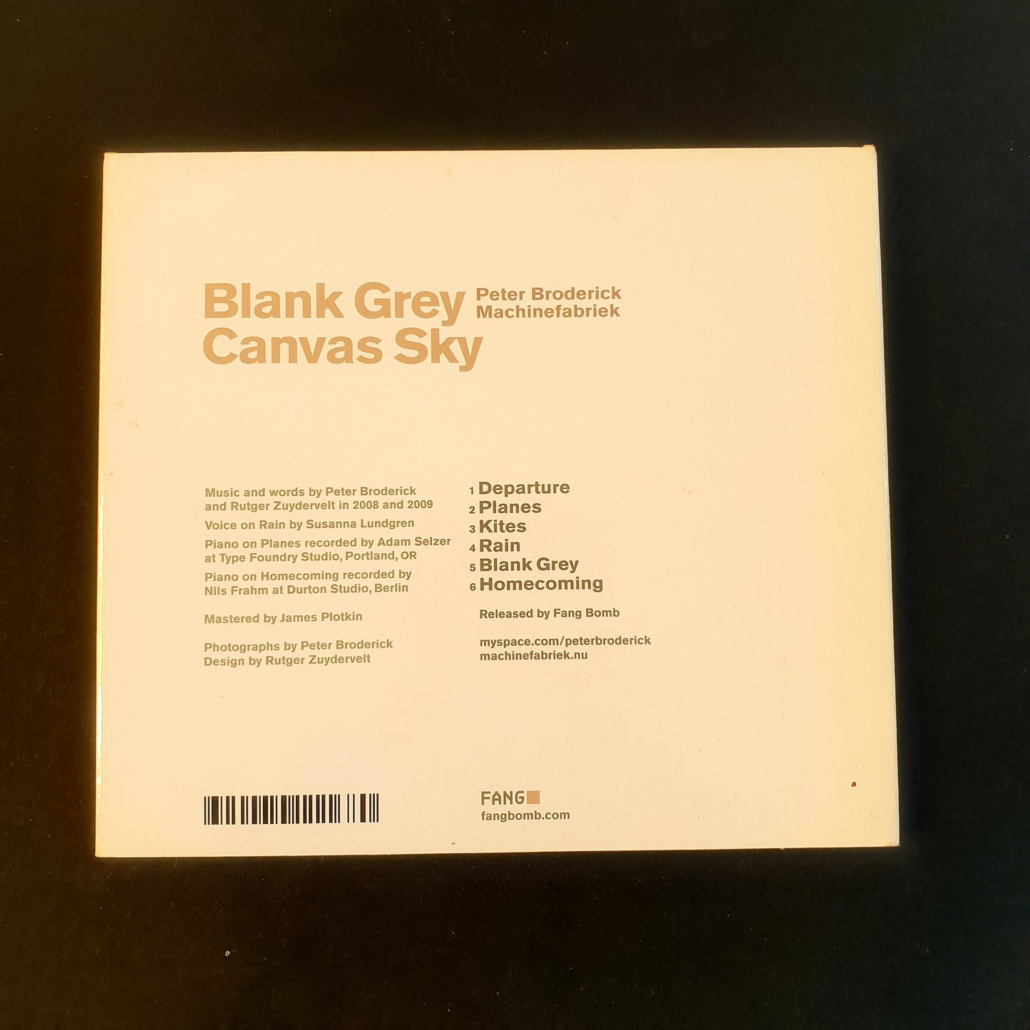 PETER BRODERICK & MACHINEFABRIEK - Blank Grey Canvas