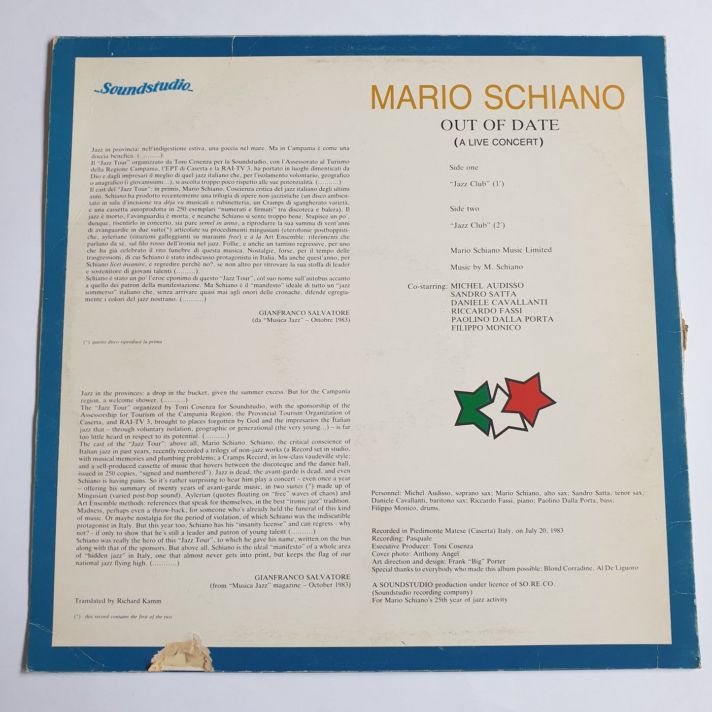 MARIO SCHIANO - Out Of Date