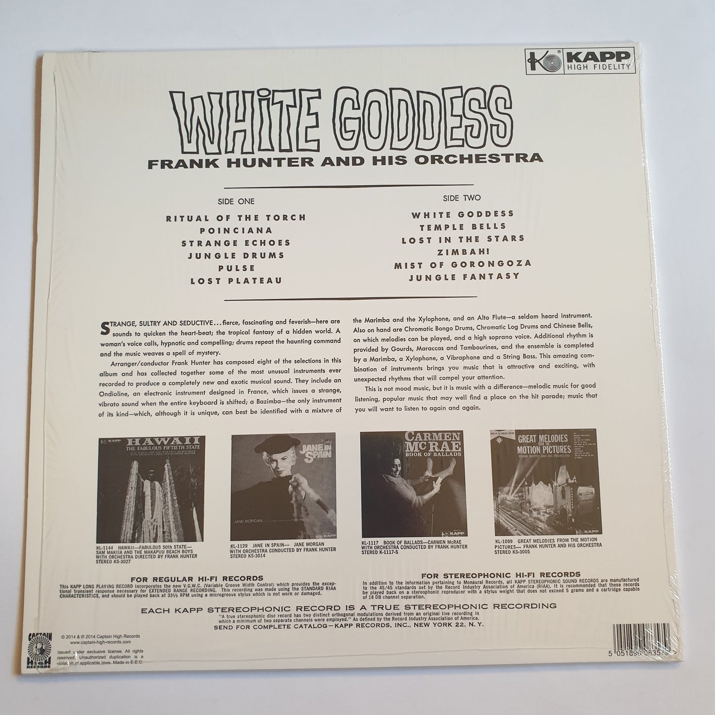 FRANK HUNTER AND HIS ORCHESTRA - White Goddess