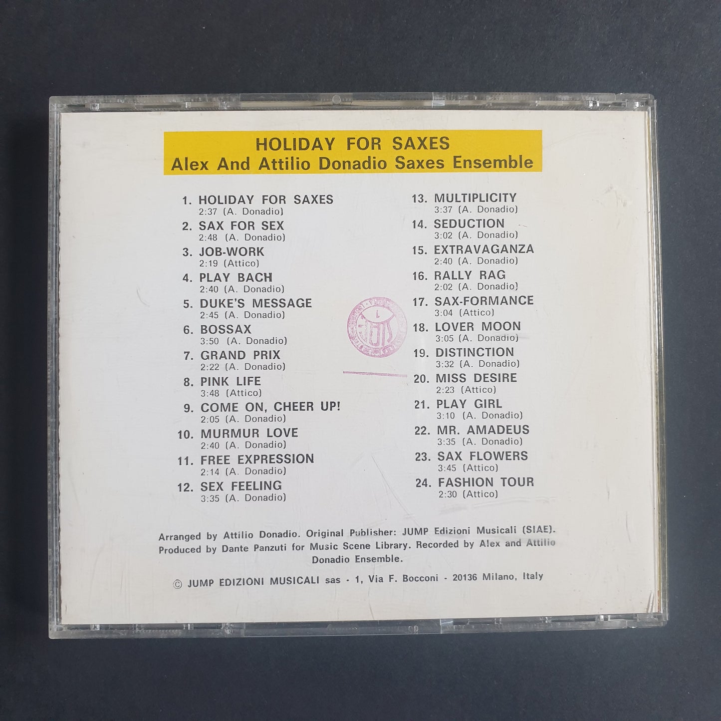ATTILIO DONADIO - Holiday For Saxes