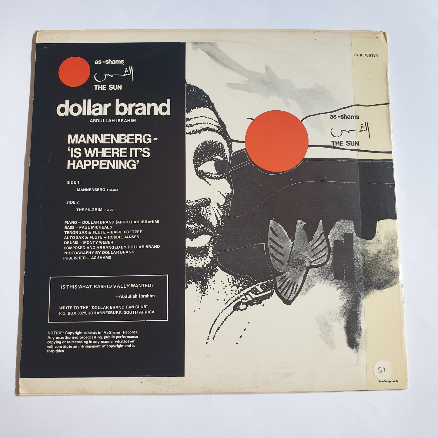 DOLLAR BRAND - Mannenberg "Is Where It's Happening"