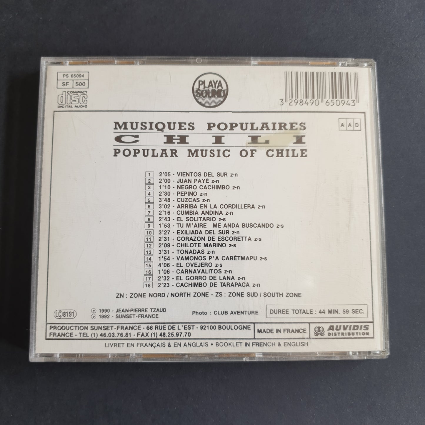 V.A. - Musiques Populaires Chili - Popular Music Of Chile