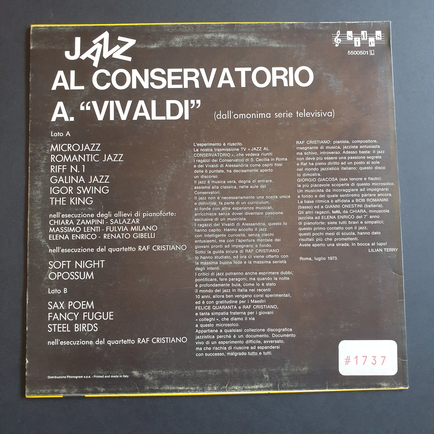 RAF CRISTIANO / FELICE QUARANTA - Jazz Al Conservatorio A. Vivaldi