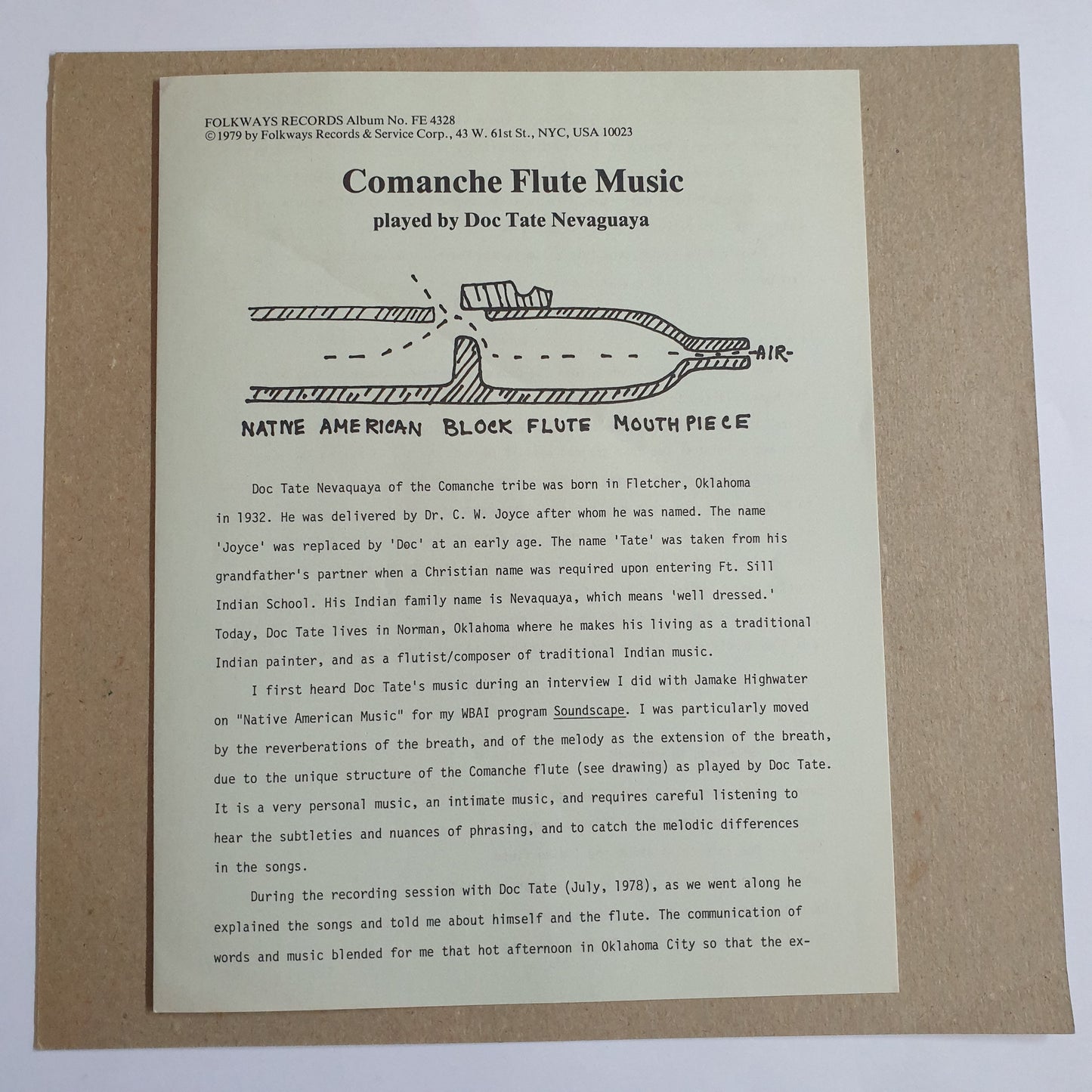 DOC TATE NEVAQUAYA - Comanche Flute Music