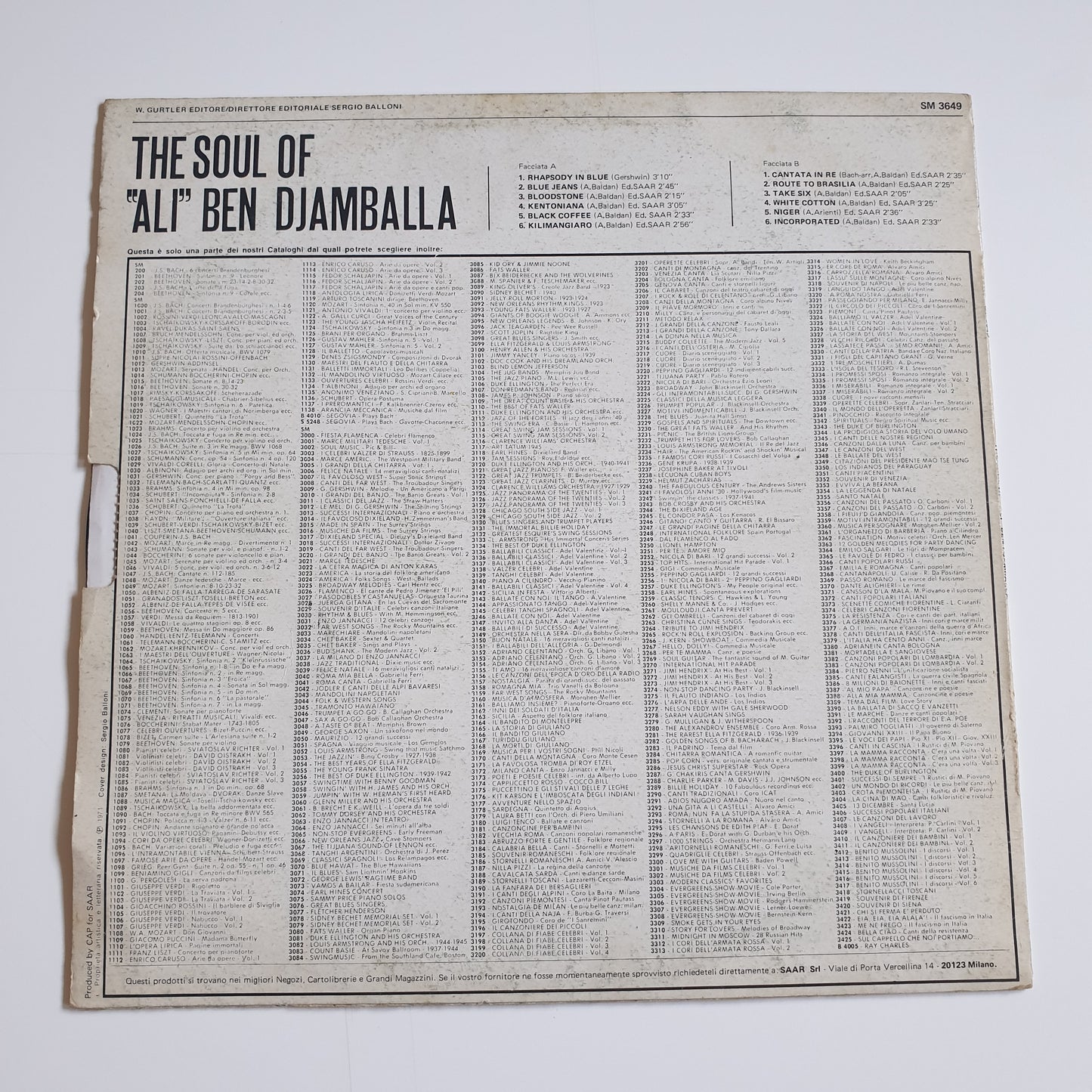 ALBERTO BALDAN BEMBO - The Soul Of "Ali" Ben Djamballa