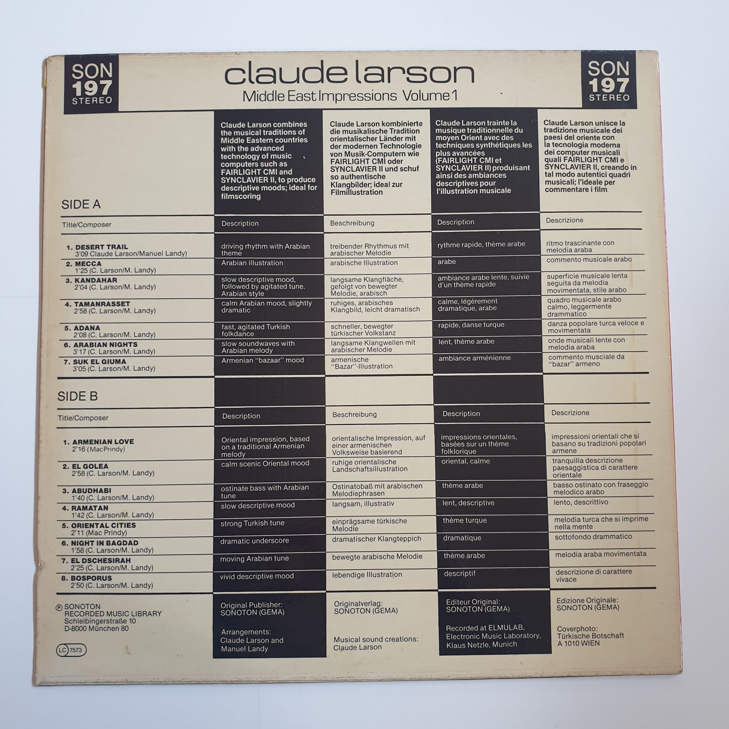 CLAUDE LARSON - MIddle East Impressions
