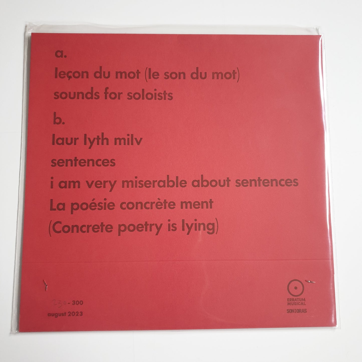 CIA RINNE - Sounds For Soloists